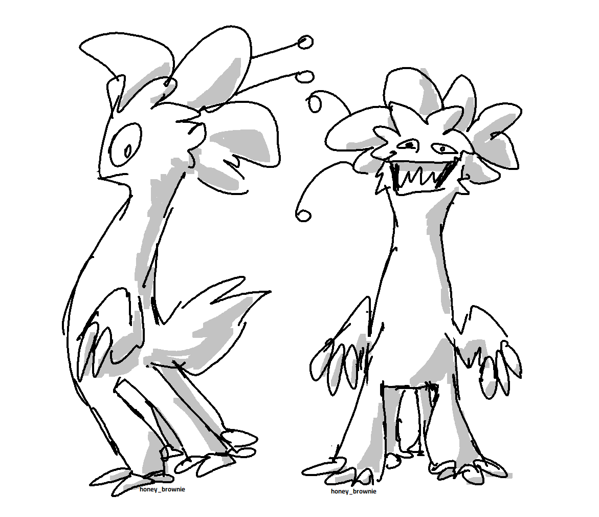 Front and side view of species