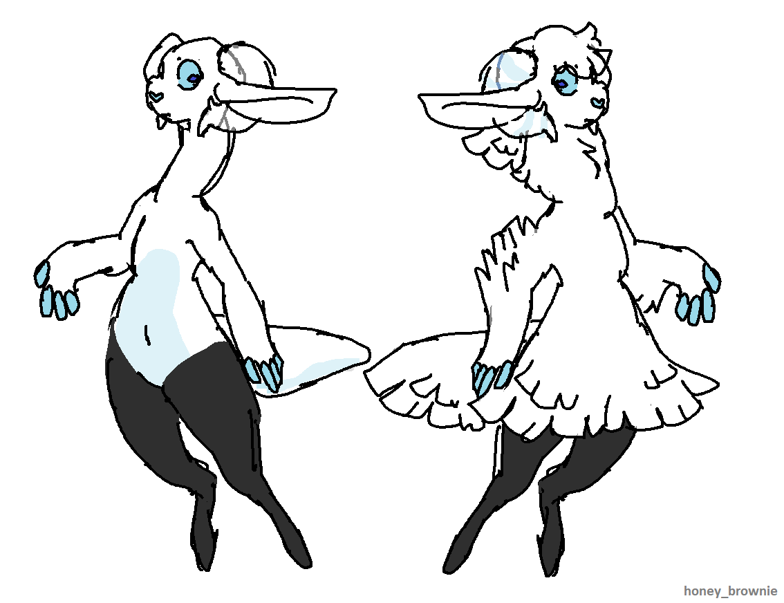 Gluggoat with and without fur