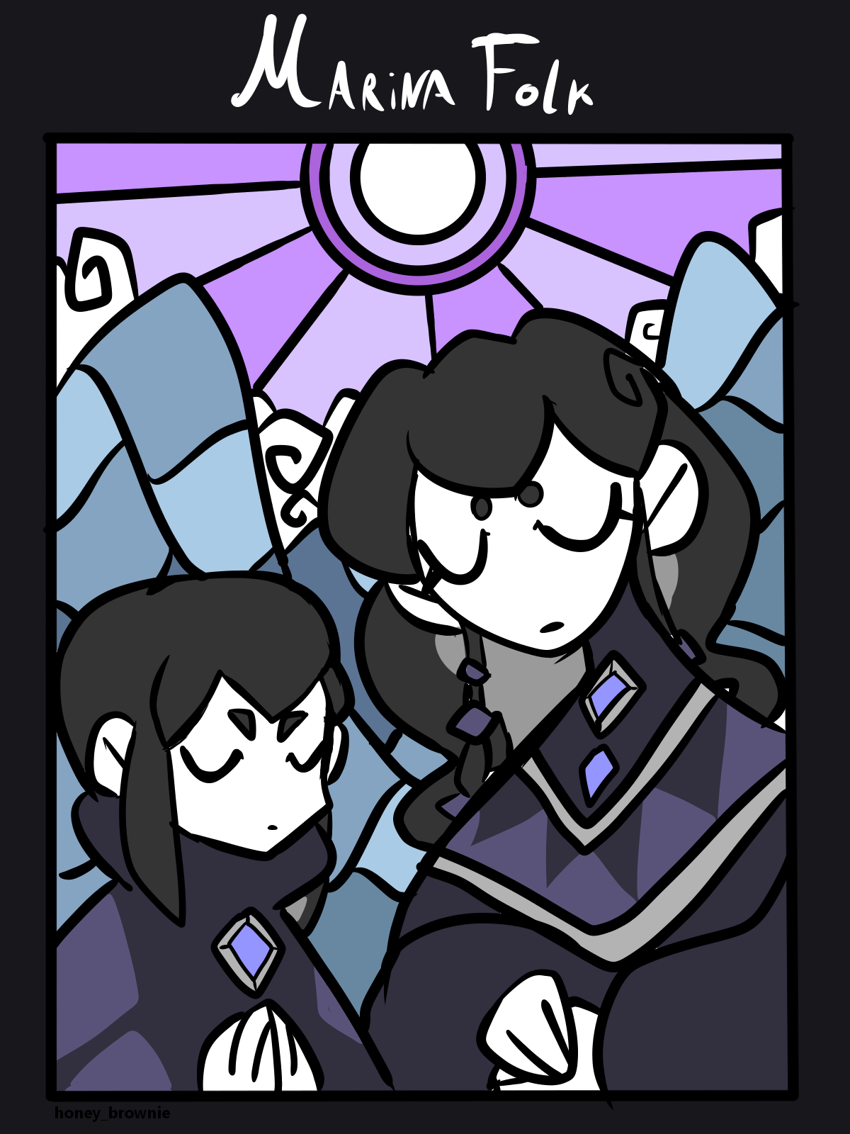 Mural of two Marinafolk