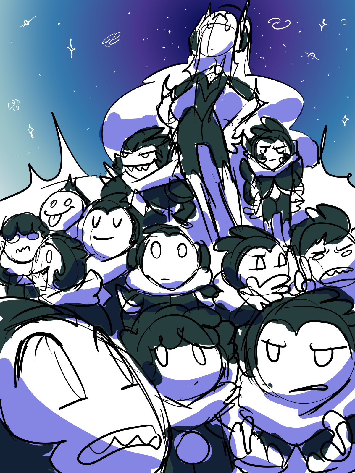 Aster leader surrounded by an army of Pawn mechanoid